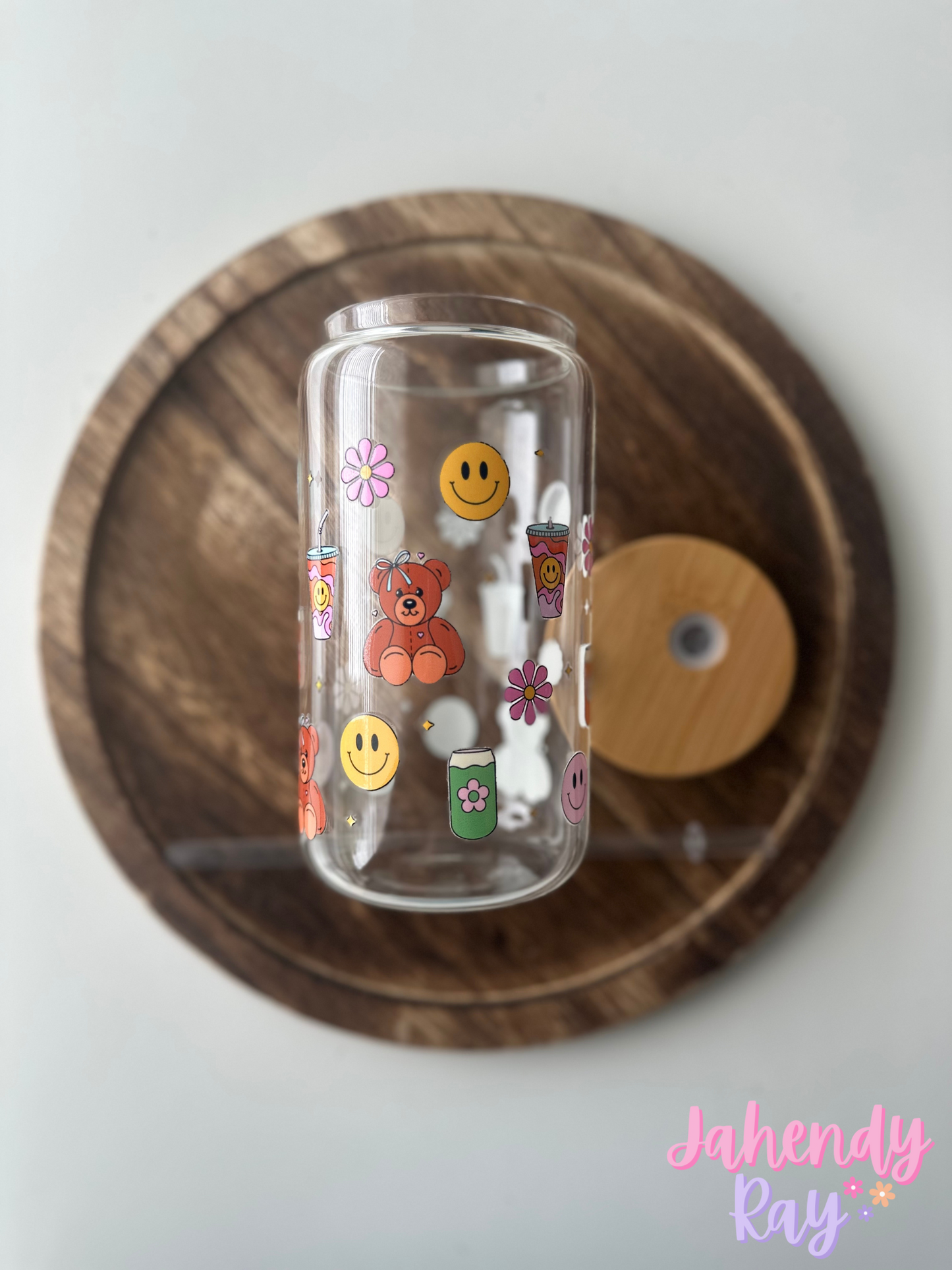 Cute Bears 16 oz Clear Glass Cup