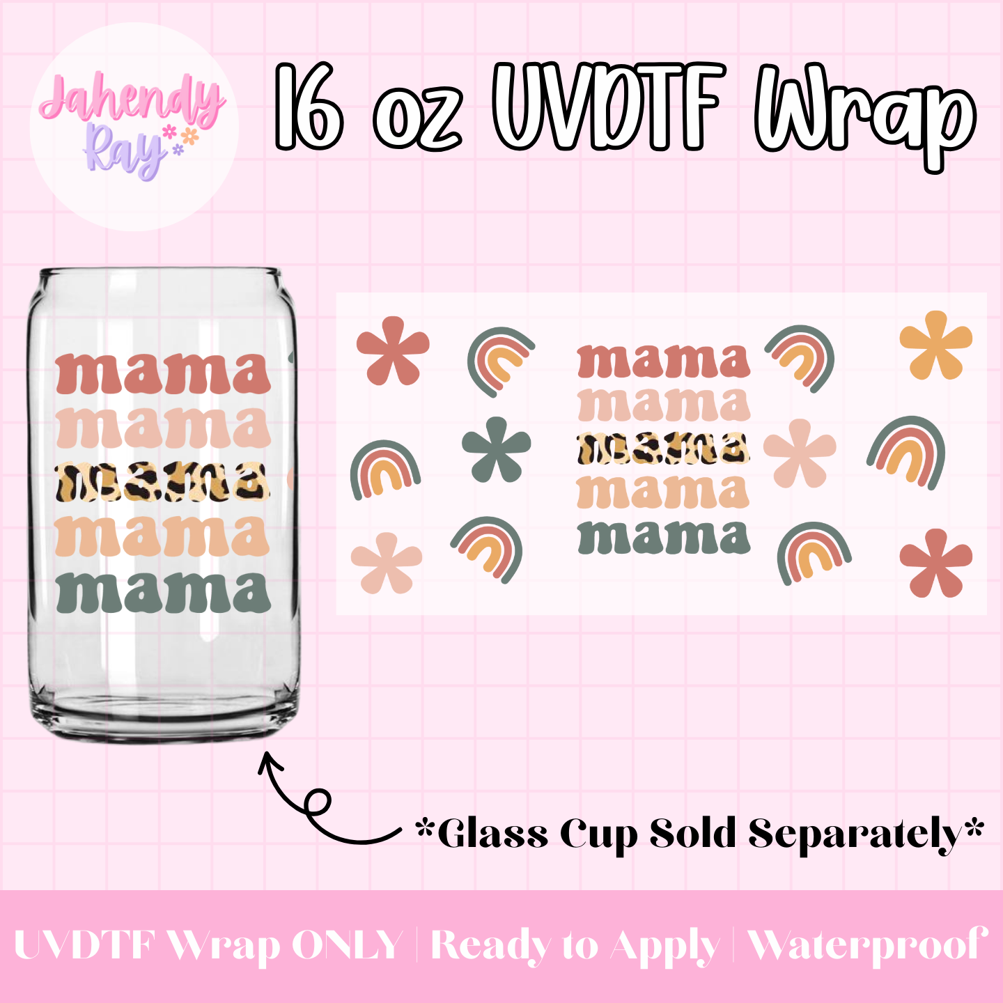 Boho Mama - 16 oz UV DTF Cup Wrap