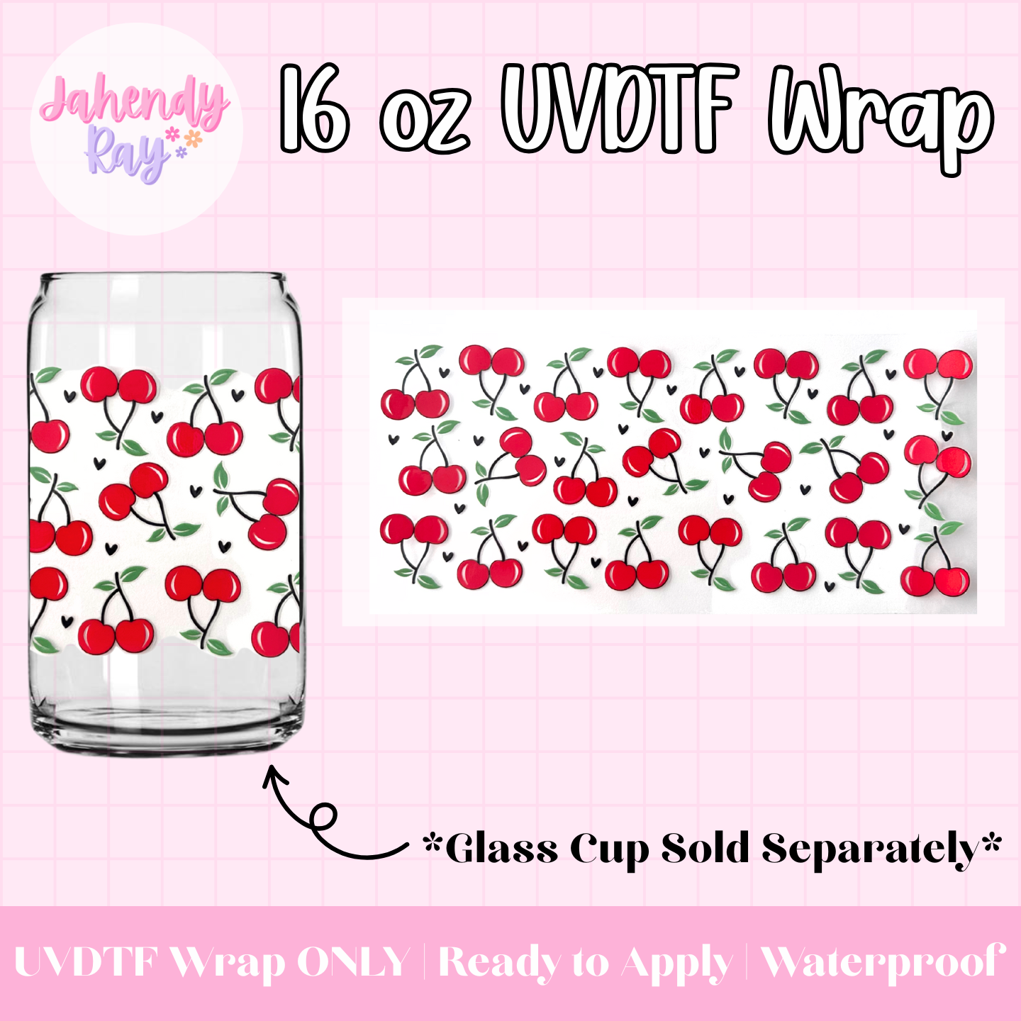 Cherries - 16 oz UV DTF Cup Wrap