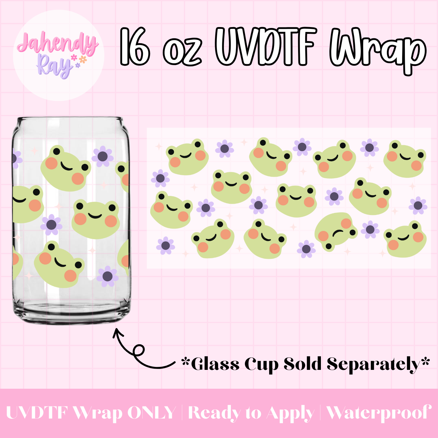 Flower Frog - 16 oz UV DTF Cup Wrap