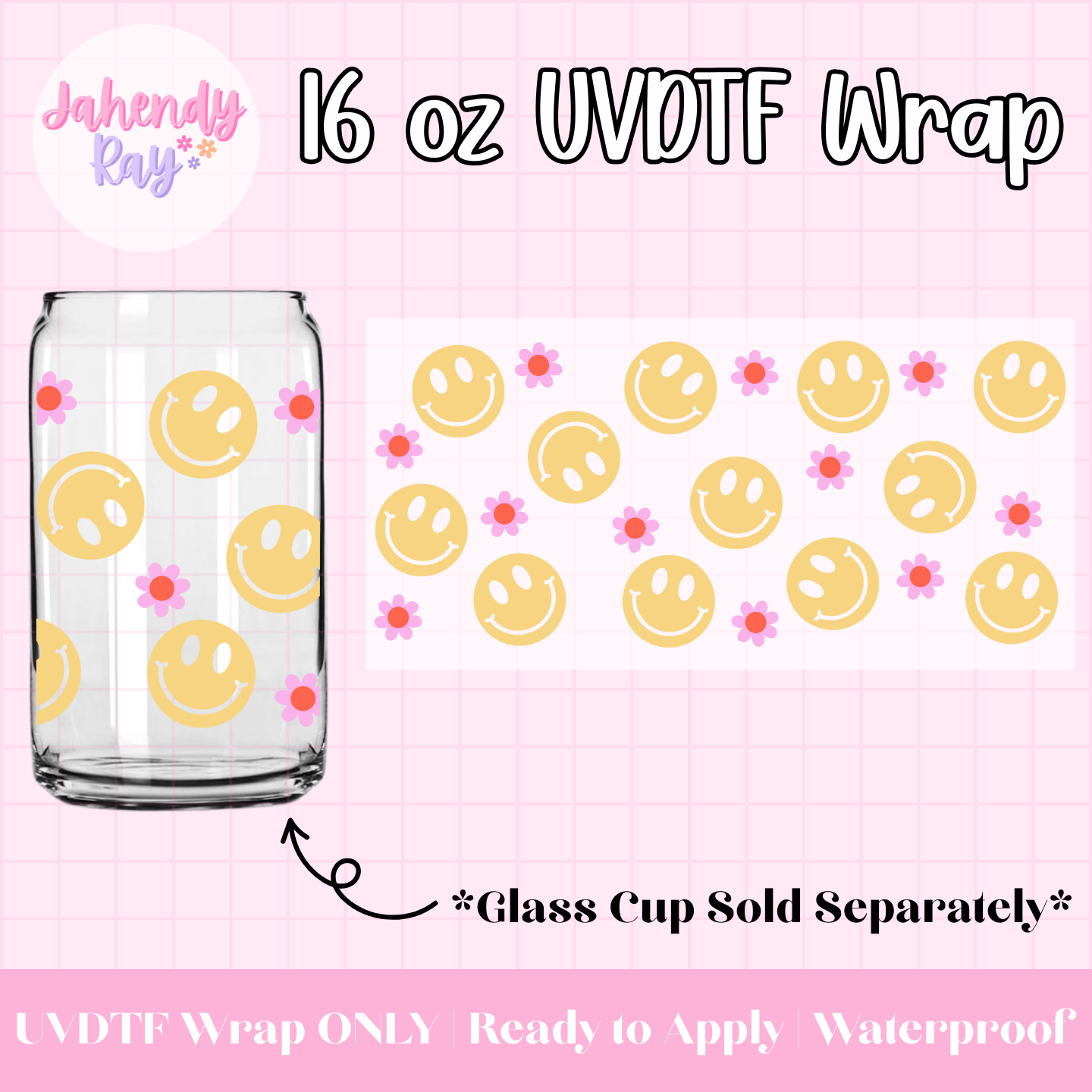Groovy Smiles - 16 oz UV DTF Cup Wrap