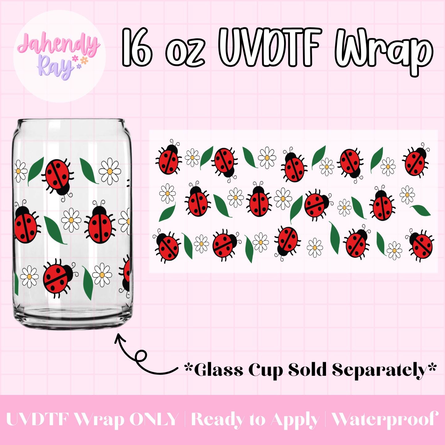 Lady Bugs- 16 oz UV DTF Cup Wrap