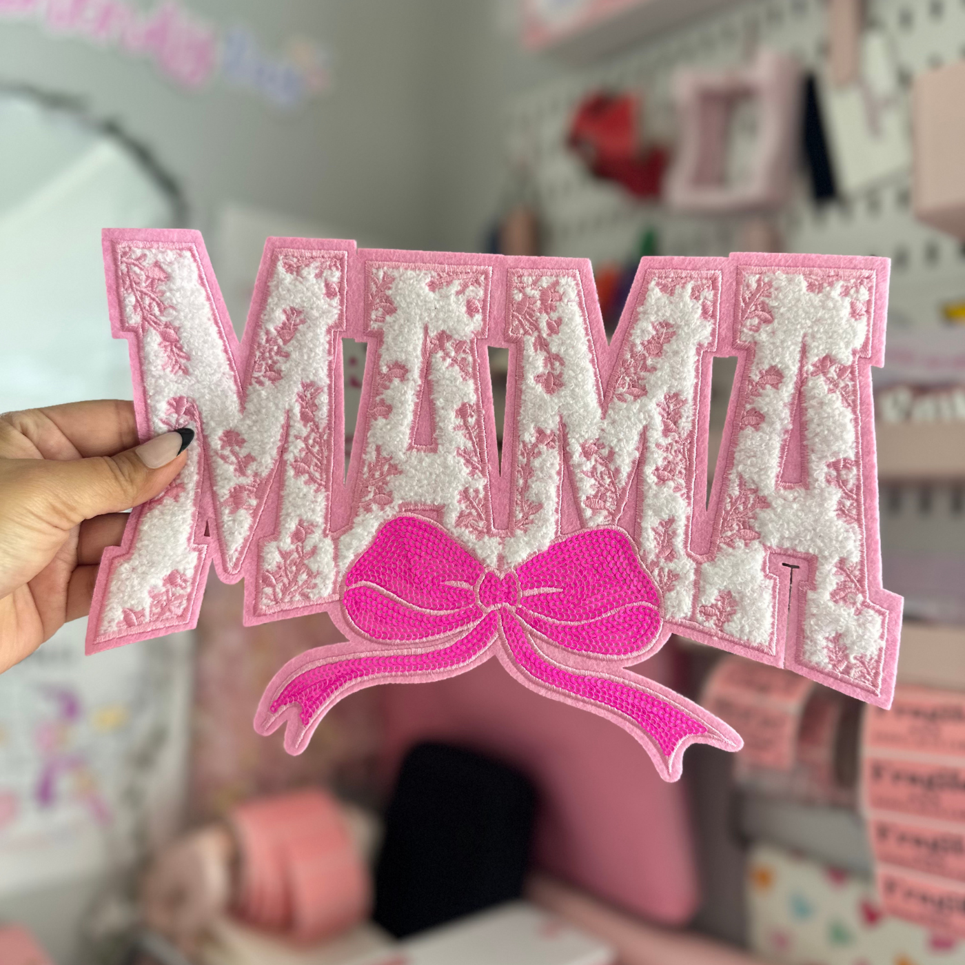 Pink Mama - Chenille + Sequin Patch