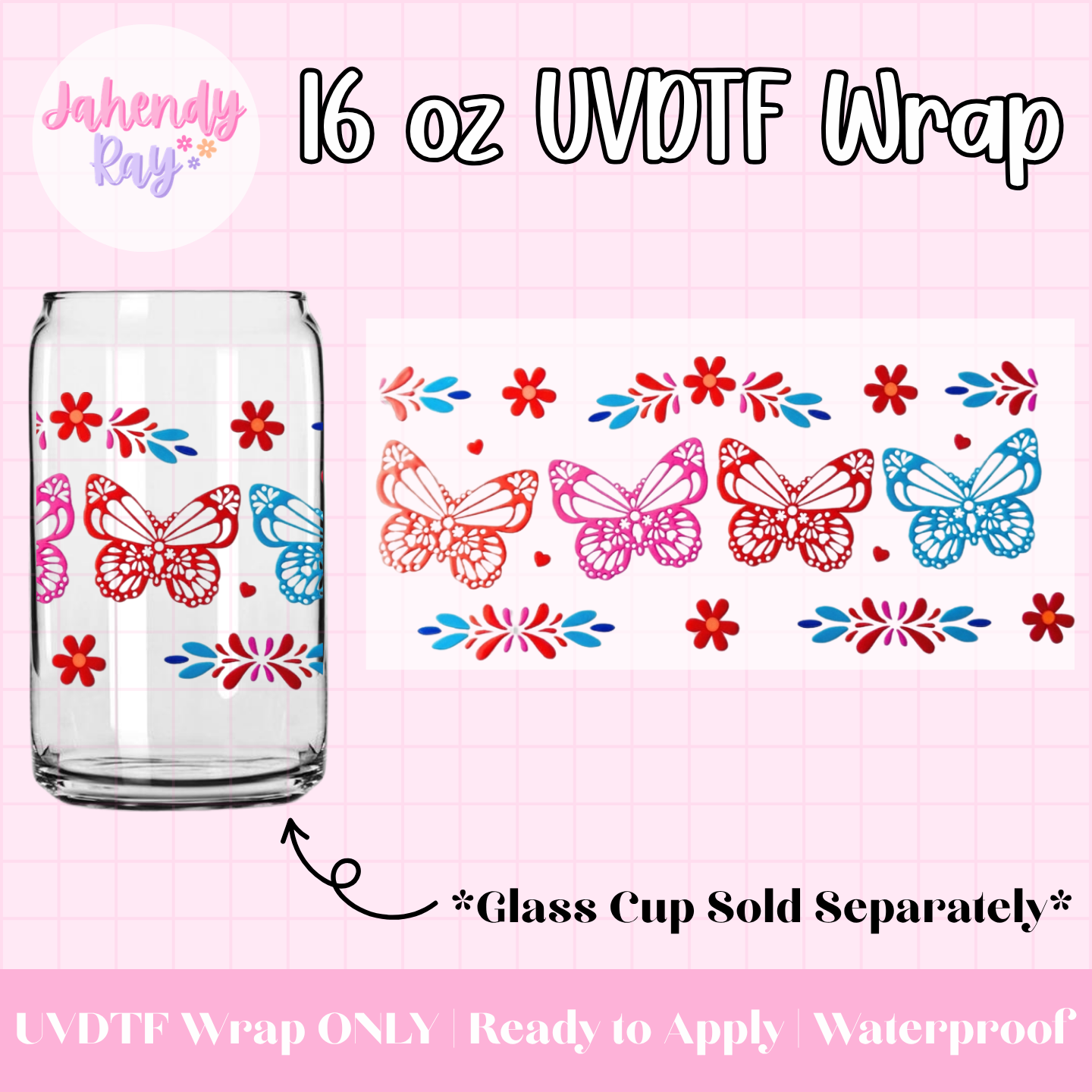 Mariposas - 16 oz UV DTF Cup Wrap