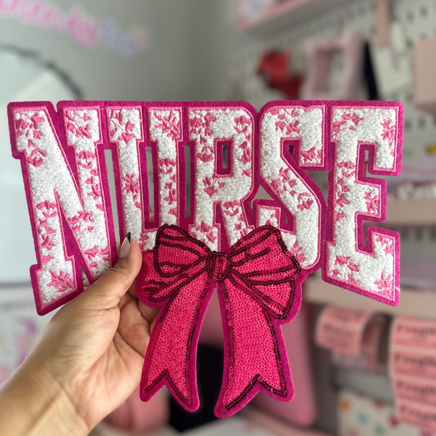 Pink Nurse - Chenille + Sequin Patch