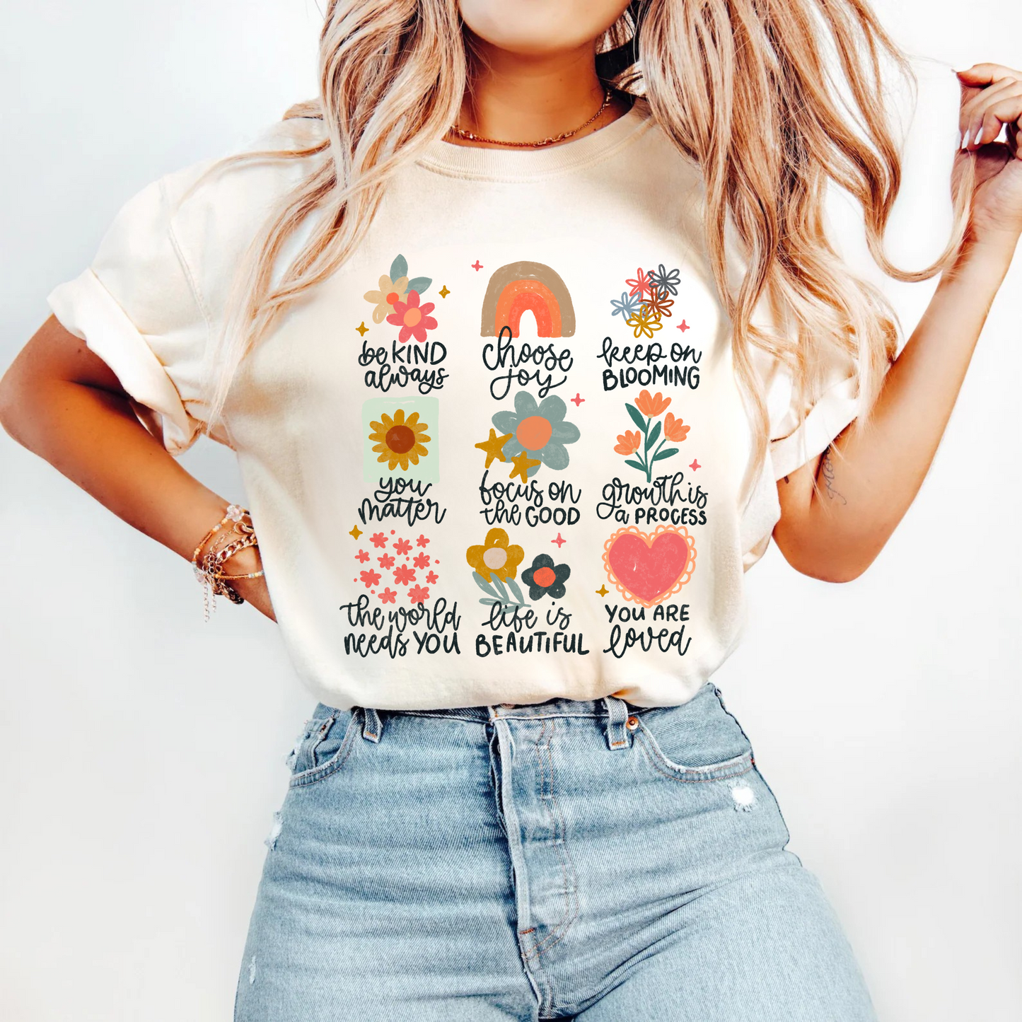 Positive Doodles Affirmations DTF Transfer