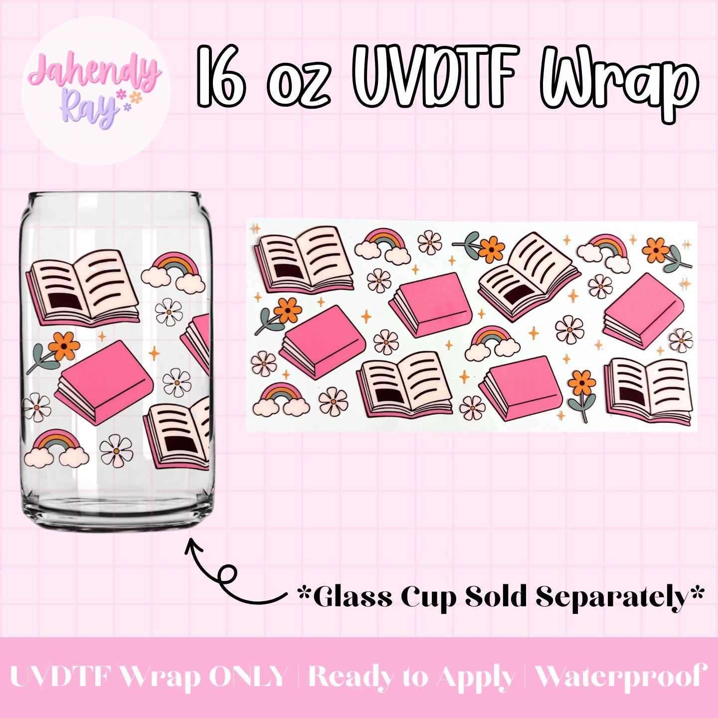 Book Love - 16 oz UV DTF Cup Wrap