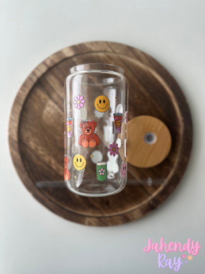 Cute Bears Clear Glass Cup