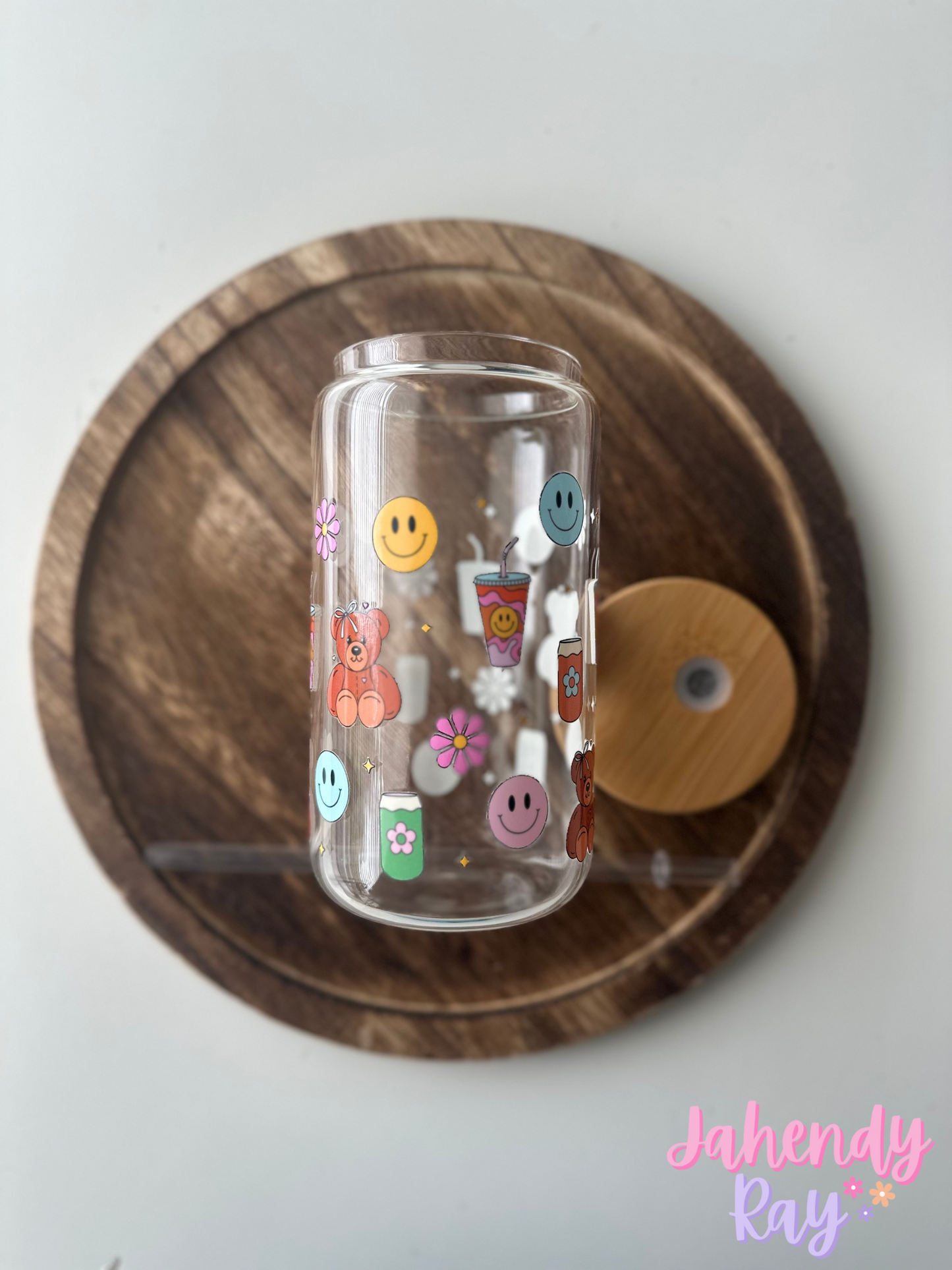 Cute Bears Clear Glass Cup