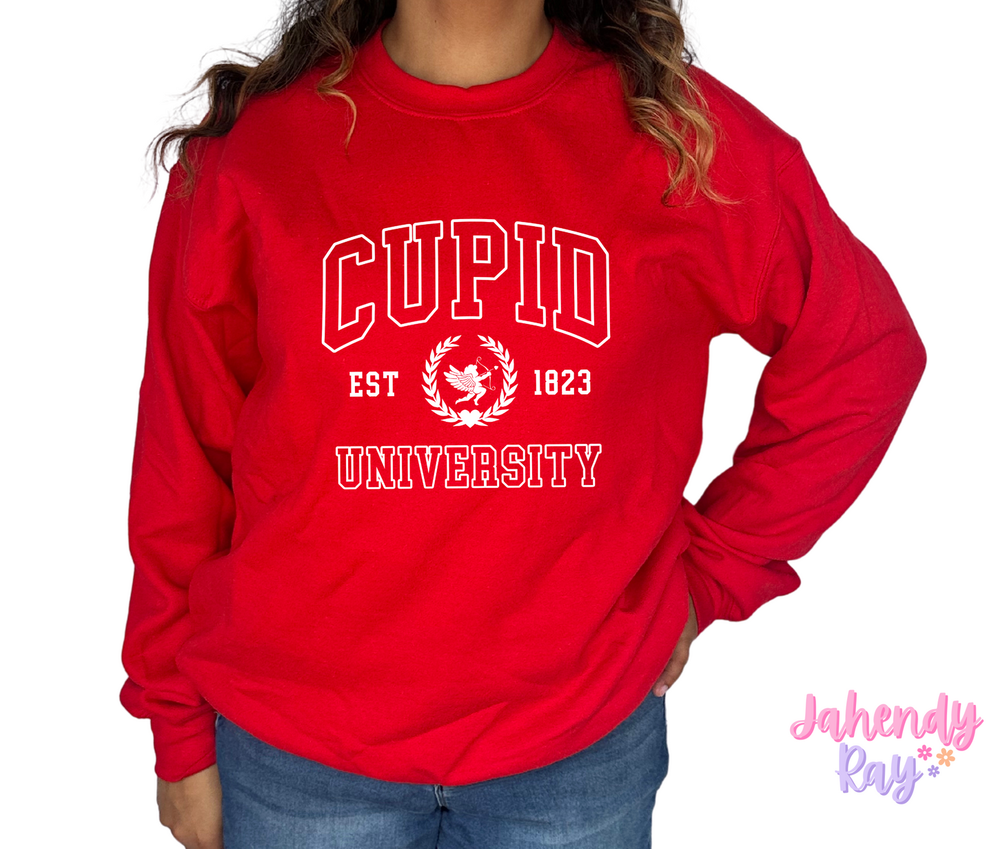 Cupid University Crewneck Sweatshirt (White Font)