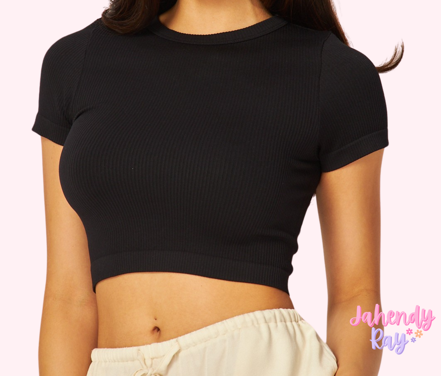 Jazzy Rib-Knit Crop Top