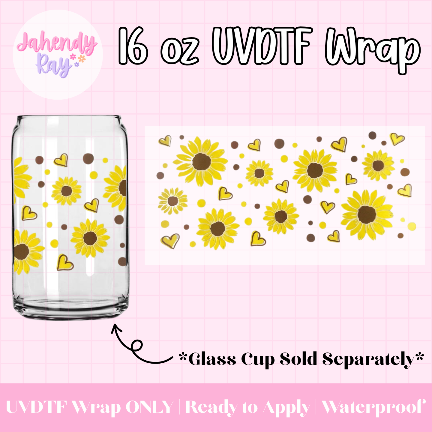 Sunflower - 16 oz UV DTF Cup Wrap