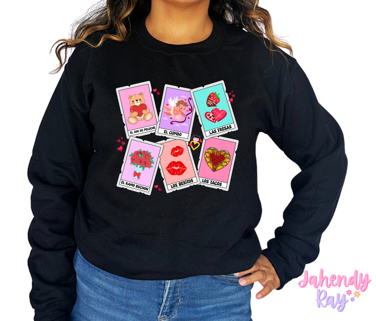 Valentines Loteria Cards Crewneck Sweatshirt