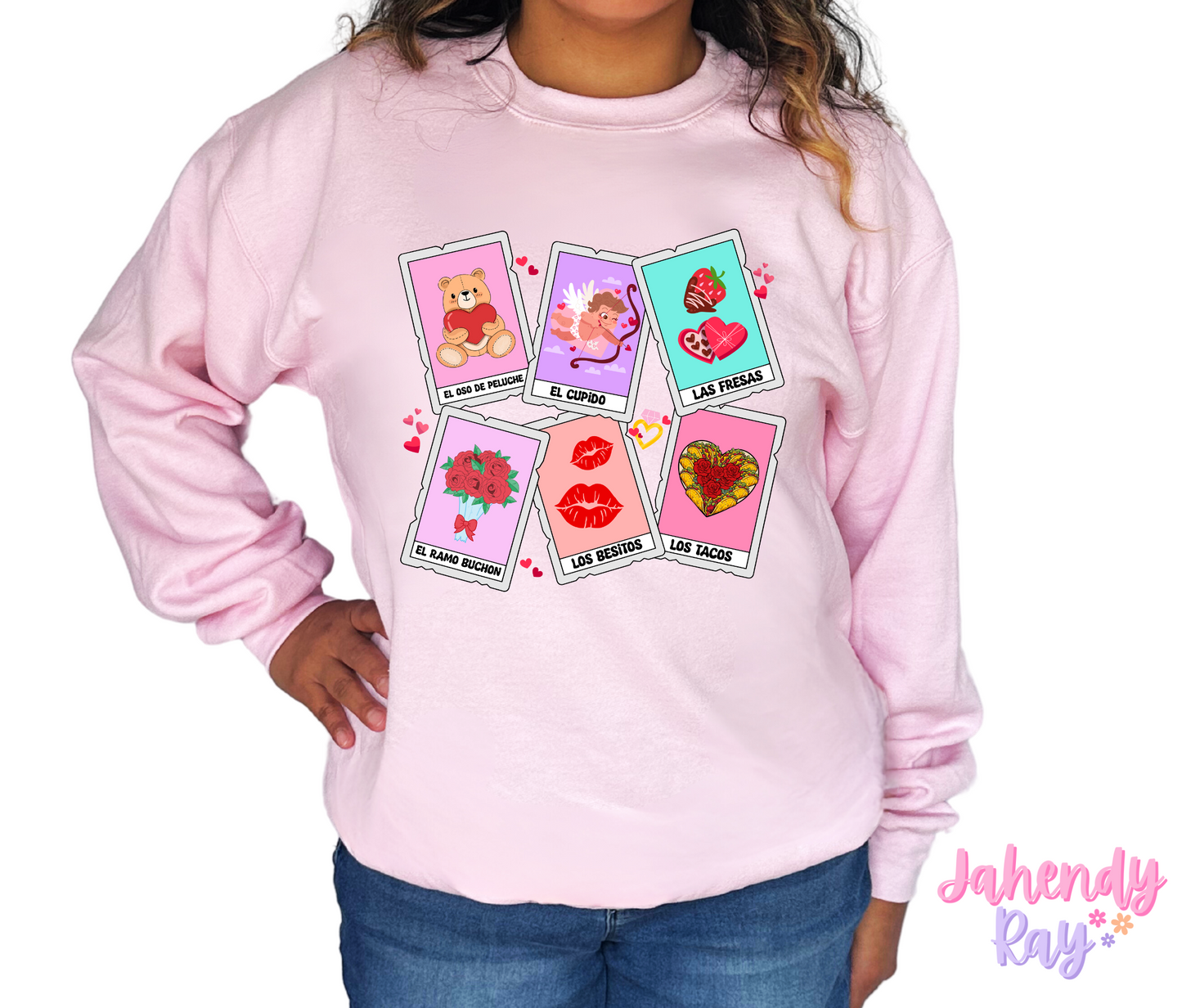 Valentines Loteria Cards Crewneck Sweatshirt