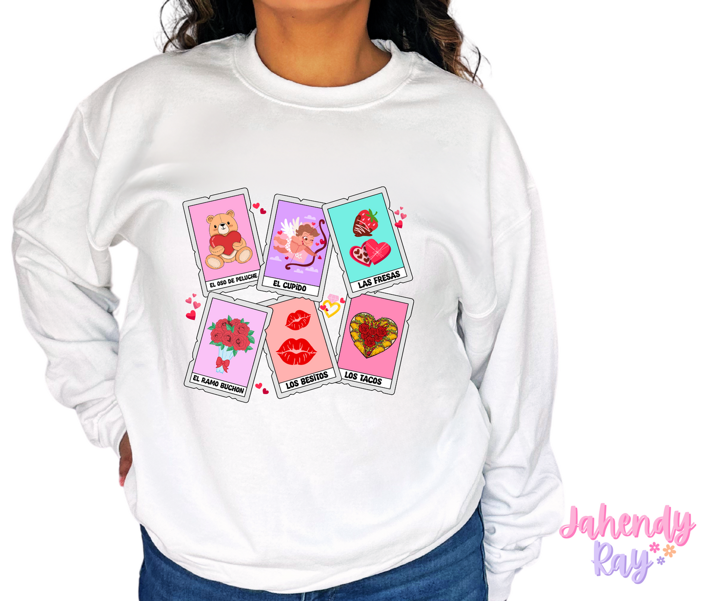 Valentines Loteria Cards Crewneck Sweatshirt